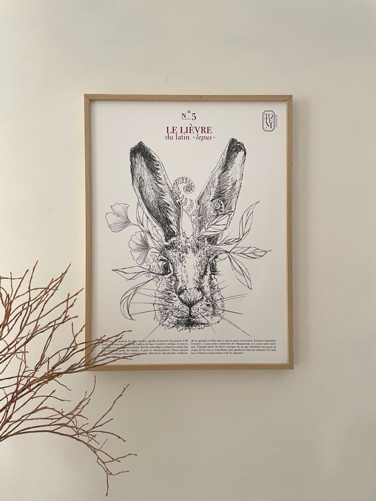 Affiches - AFFICHE animal TOTEM du LIEVRE - TOTEM NATURE - ENCENS ET FUMIGATION