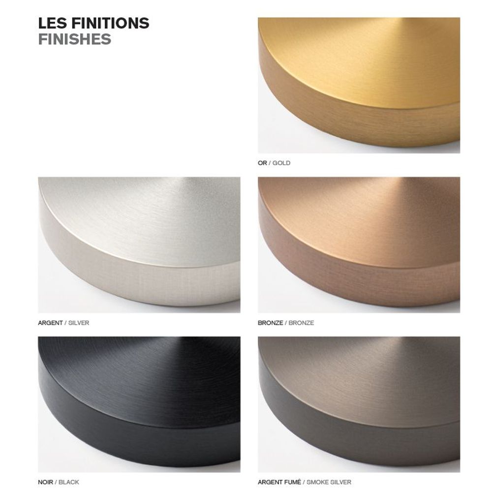 Lampes sans fil - Lampe sans fil LUXCIOLE Argent fumé Grand modèle - HISLE