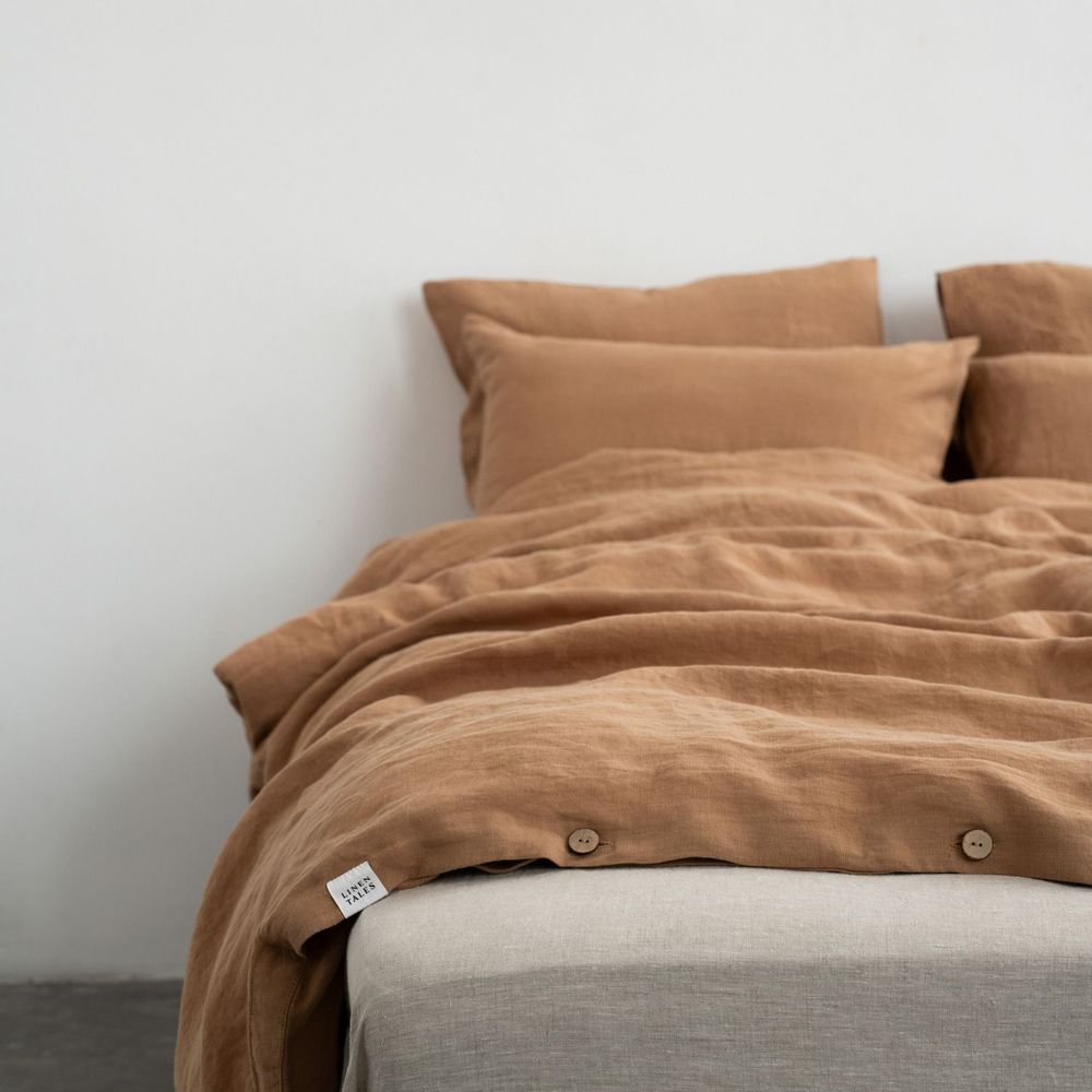 Bed linens - Camel Linen Duvet Cover Set - LINEN TALES