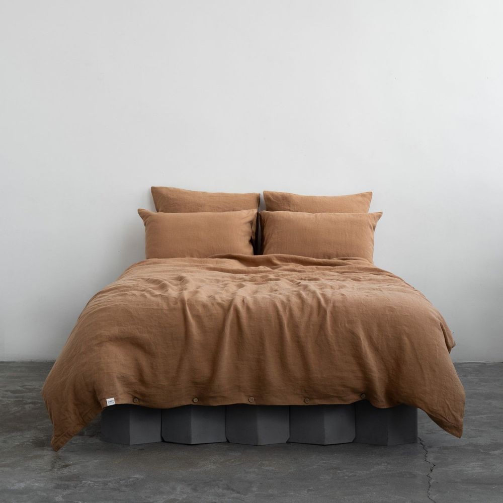 Bed linens - Camel Linen Duvet Cover Set - LINEN TALES