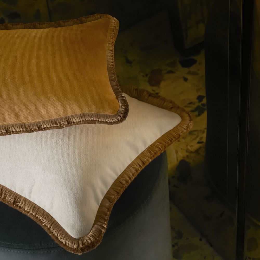 Coussins - Collection Lit - Oreillers Couple Happy Velours Avec Franges - LO DECOR