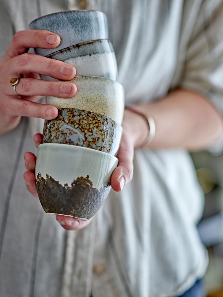 Mugs - Paula Cup, Blue, Stoneware - BLOOMINGVILLE