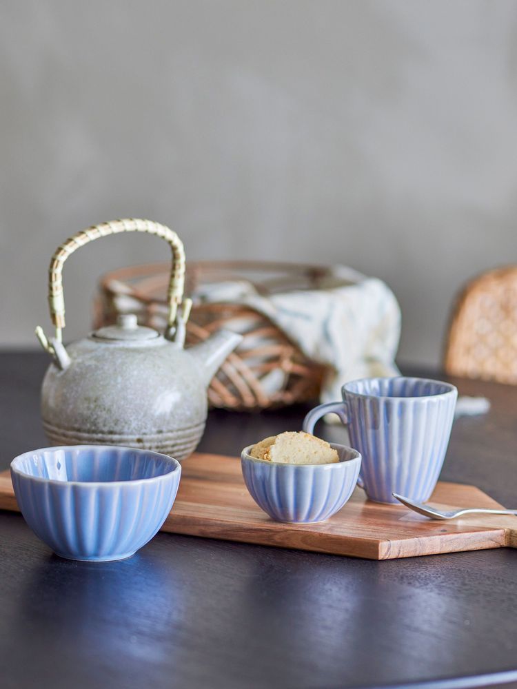 Mugs - Latina Mug, Blue, Stoneware - BLOOMINGVILLE