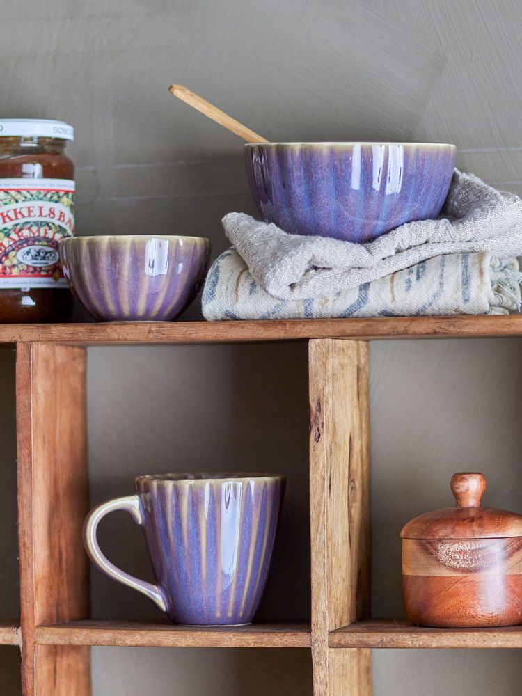 Mugs - Latina Mug, Purple, Stoneware - BLOOMINGVILLE