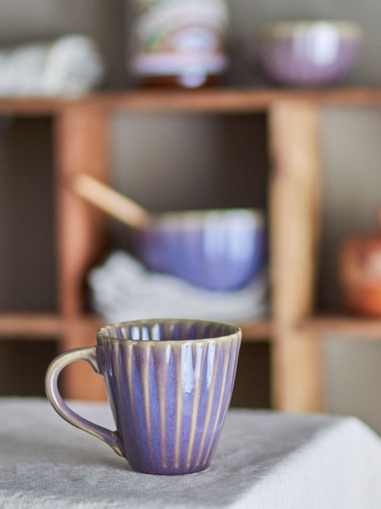Mugs - Latina Mug, Purple, Stoneware - BLOOMINGVILLE