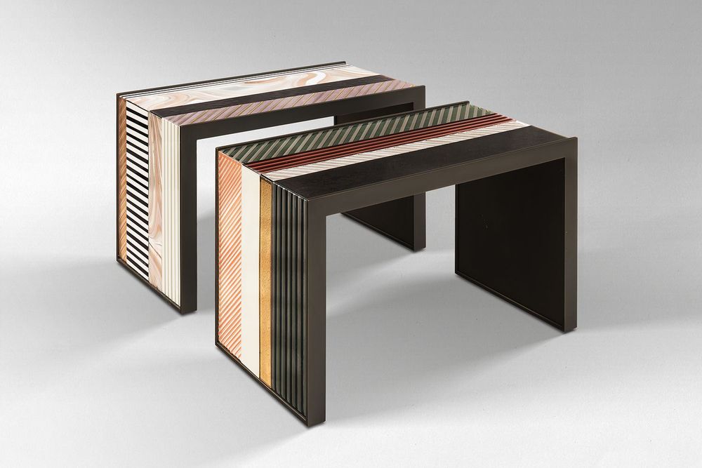 Tables basses - Table basse Corail chevron Canal Grande, Chahan design - CHAHAN GALLERY
