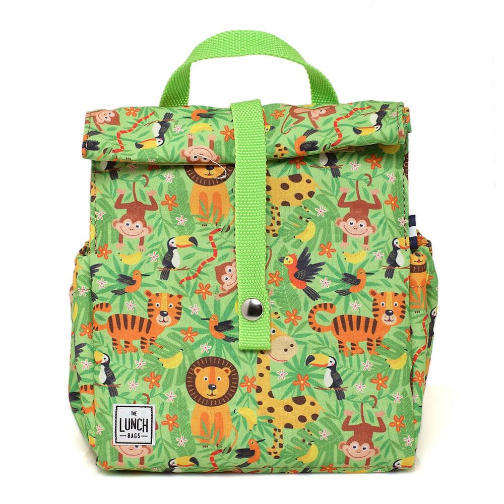 Children's mealtime - Lunchbag Jungle with Lime Strap - THE LUNCHBAGS