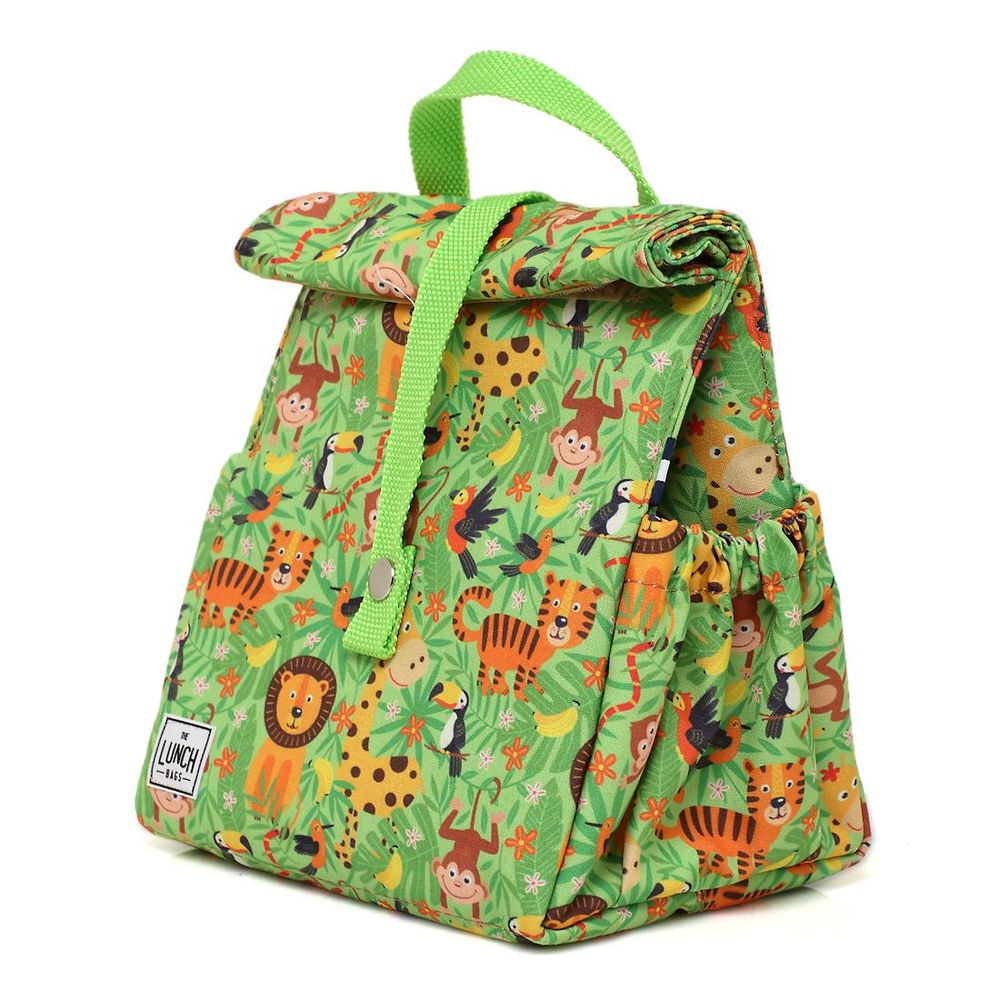 Children's mealtime - Lunchbag Jungle with Lime Strap - THE LUNCHBAGS