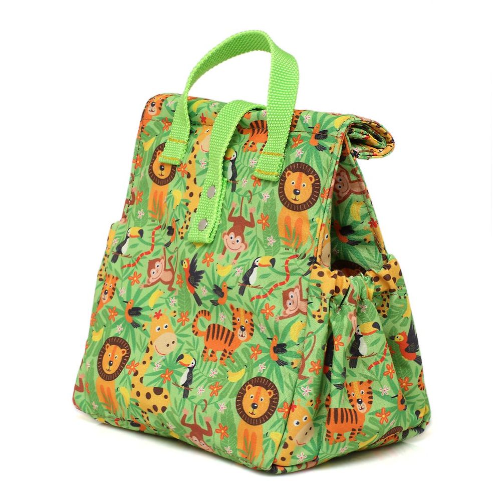 Children's mealtime - Lunchbag Jungle with Lime Strap - THE LUNCHBAGS