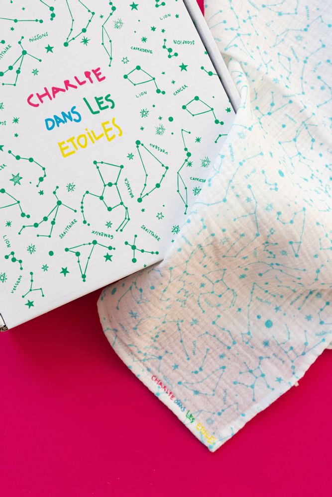 Accessoires pour puériculture - Box lange-bavoir EAU - CHARLIE DANS LES ETOILES