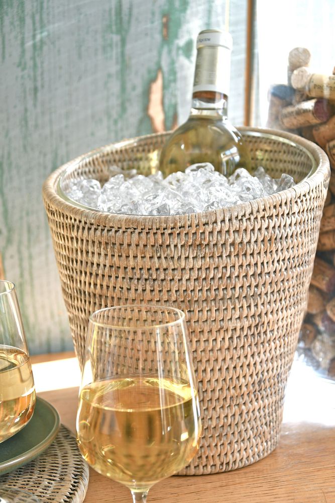 Wine accessories - Natural Rattan Lounge Champagne Bucket - PAGAN