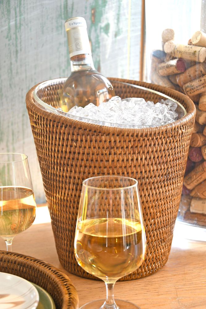 Wine accessories - Natural Rattan Lounge Champagne Bucket - PAGAN