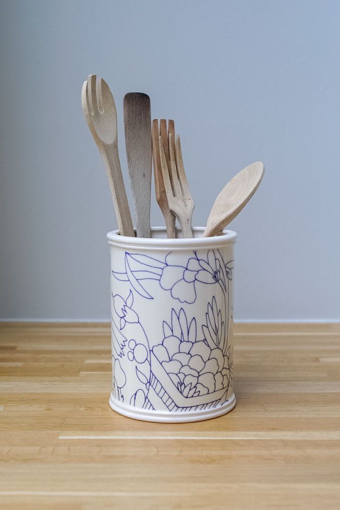 Kitchen utensils - Utensil holder - Rouen decor - DES RÊVES FAÏENCERIE