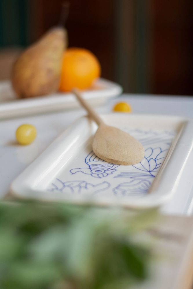 Kitchen utensils - Spoon rest - Rouen decor - DES RÊVES FAÏENCERIE