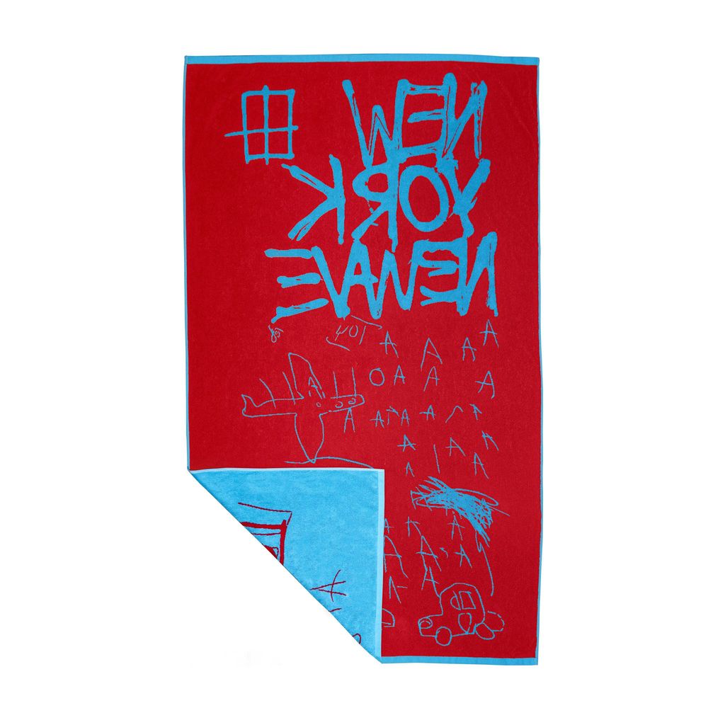 Objets design - Serviette de plage en jacquard New York New Wave Jean-Michel Basquiat - ROME PAYS OFF