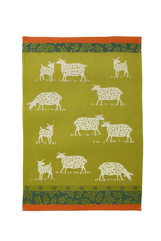 Kitchen linens - Cotton jacquard printed tea towel, PÂTURAGES - COUCKE