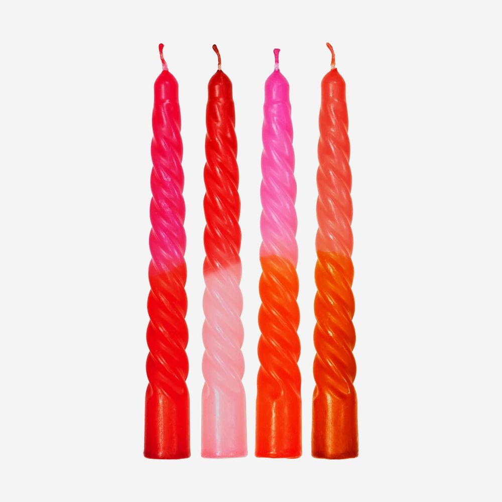 Candles - Twist Candles "Lovers in Paris", set of 4 - PALETTE AMSTERDAM