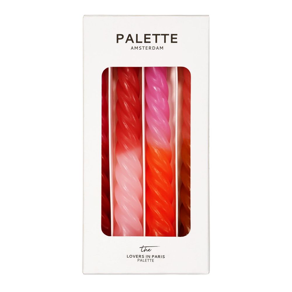 Candles - Twist Candles "Lovers in Paris", set of 4 - PALETTE AMSTERDAM