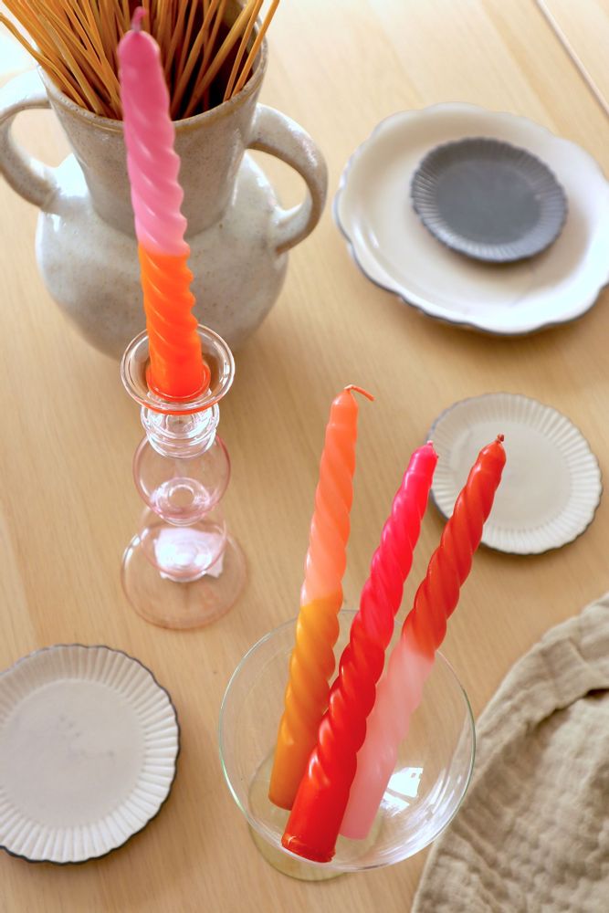 Candles - Twist Candles "Lovers in Paris", set of 4 - PALETTE AMSTERDAM