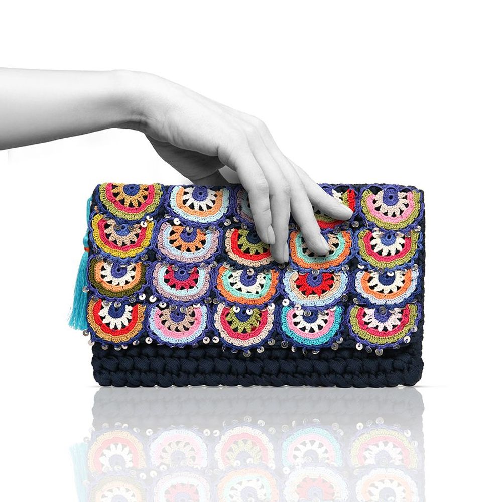 Bags and totes - Embroidered bags for women - TURQUOISE TASSEL