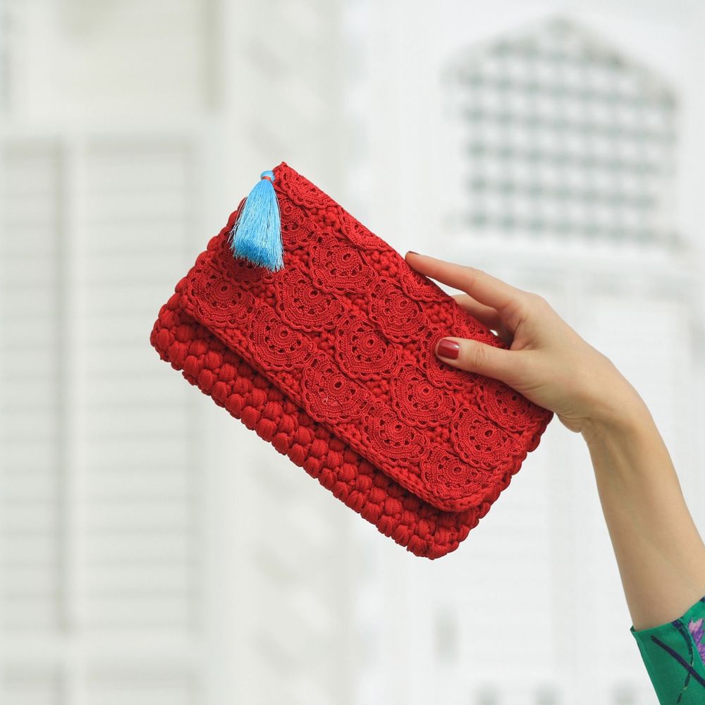 Bags and totes - Embroidered bags for women - TURQUOISE TASSEL