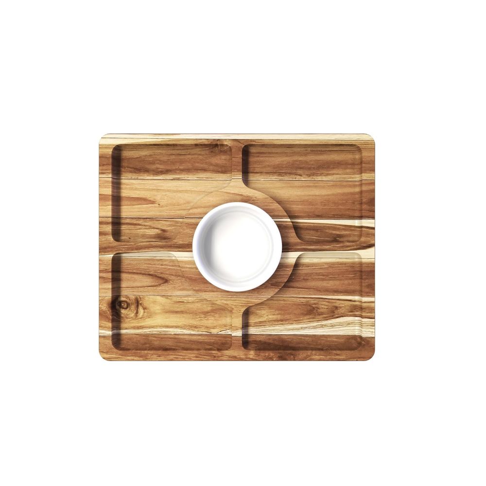 Kitchen utensils - Service with teak bowl and teak board - STOLF
