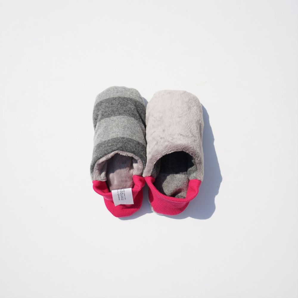 Chaussettes - Rayures en flanelle × Fourrure - MERIPPA