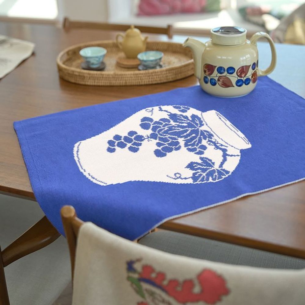 Plaids - Grape White porcelain - BON`EE(LIVING ART BRAND)