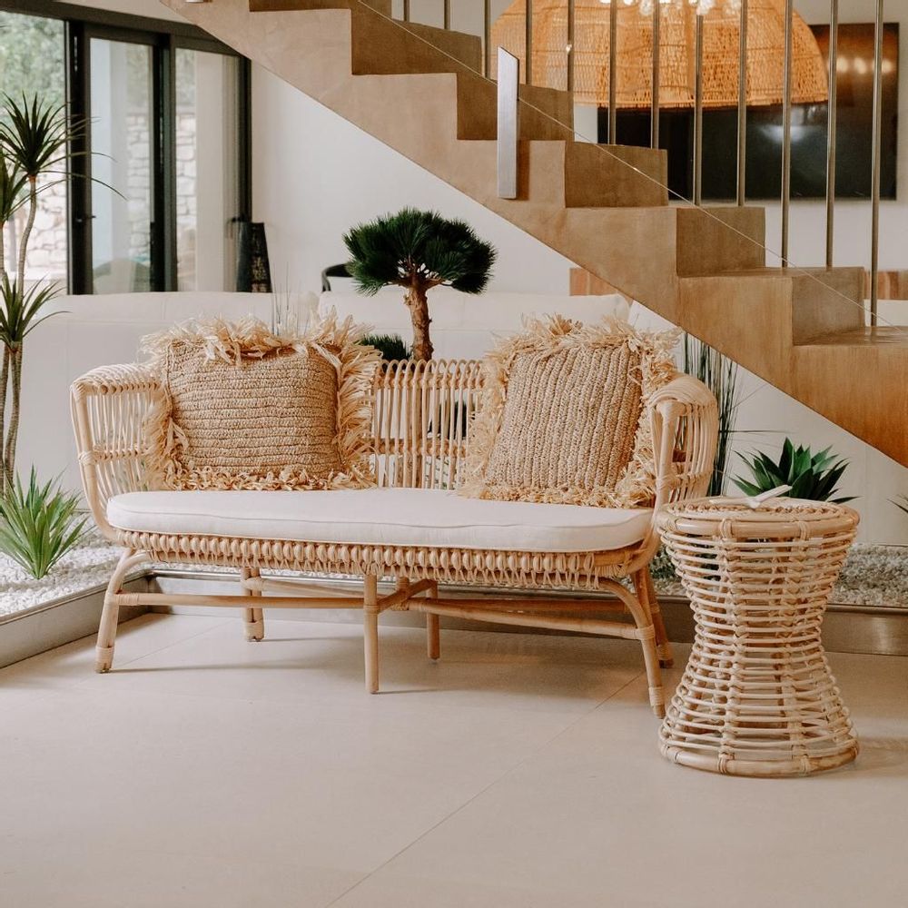 Sofas - Rattan bench with cushion - HAVANA - HYDILE