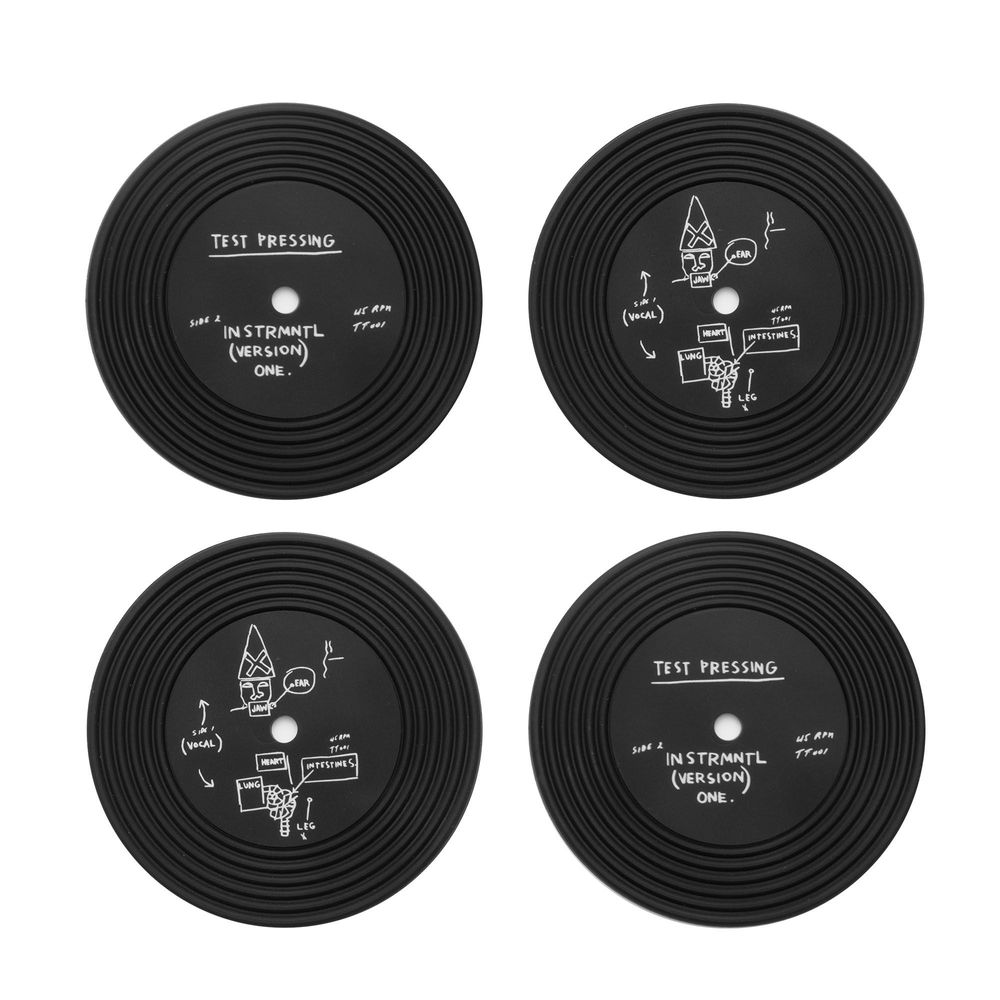 Cadeaux - Sous-verres BEAT BOP de Jean-Michel Basquiat (Ensemble de 4) - ROME PAYS OFF