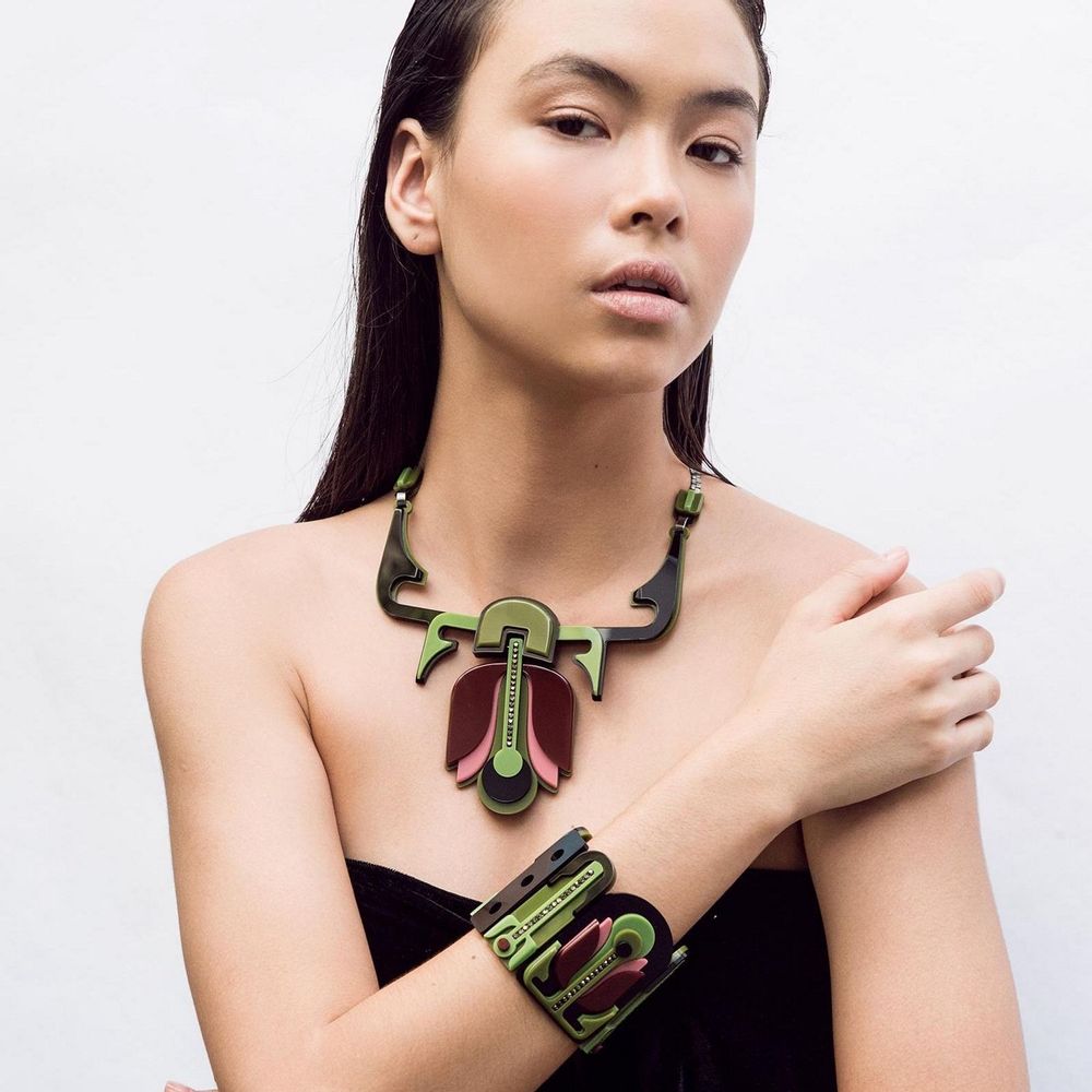 Bijoux - Collier Court Tulipe Vert - GISSA BICALHO