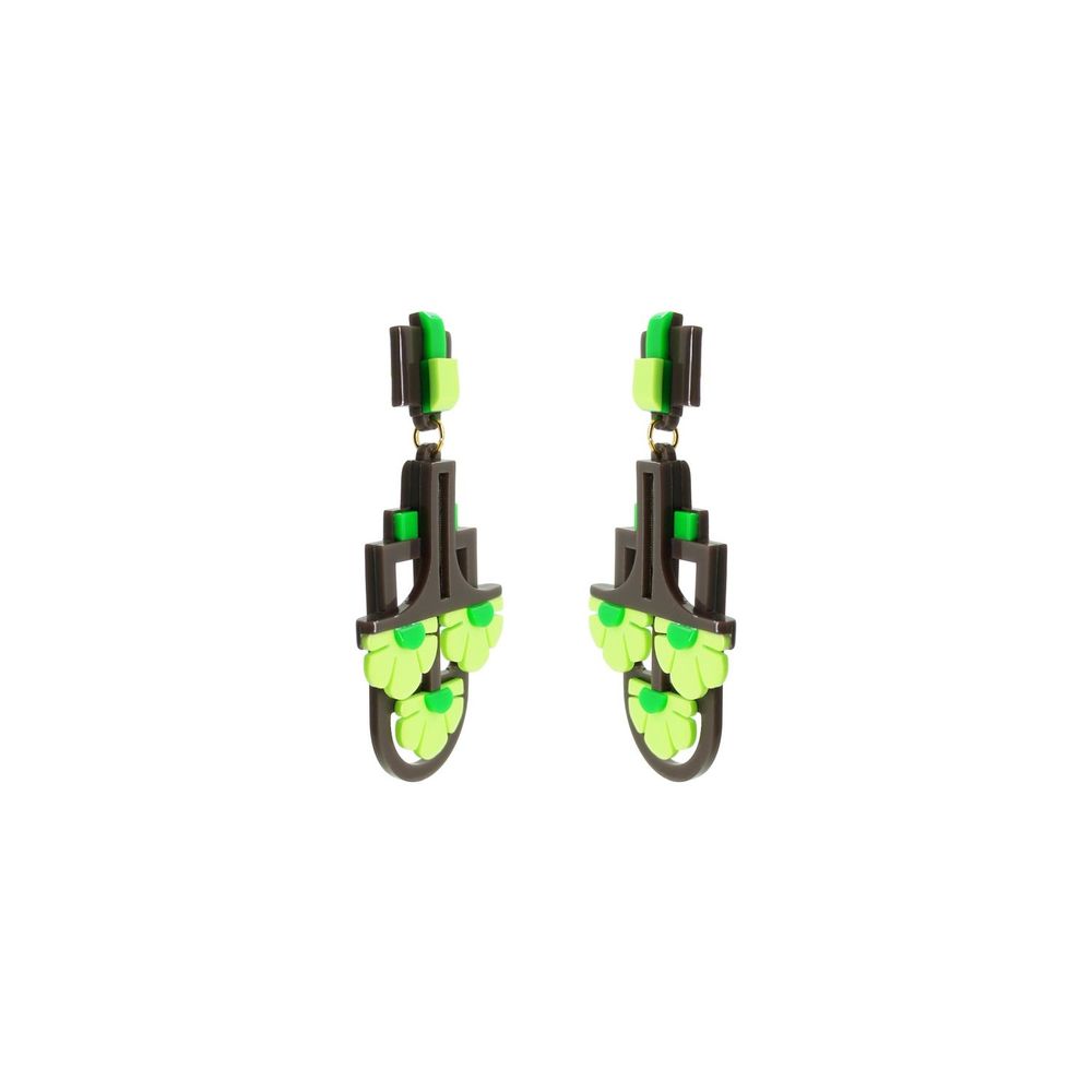 Jewelry - Earring Pendant Three Flowers Avocado - GISSA BICALHO