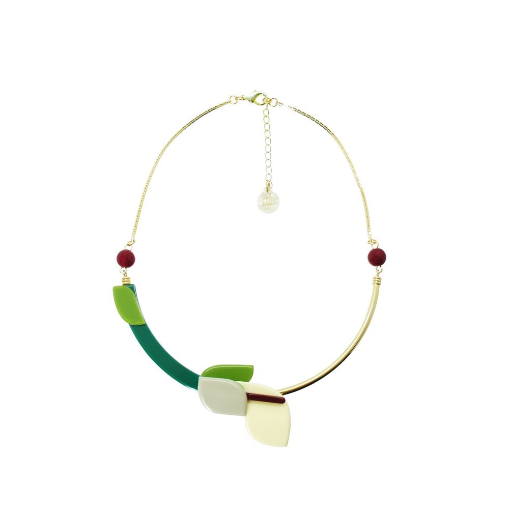 Bijoux - Collier Ras de Cou Anthurium Vanille - GISSA BICALHO