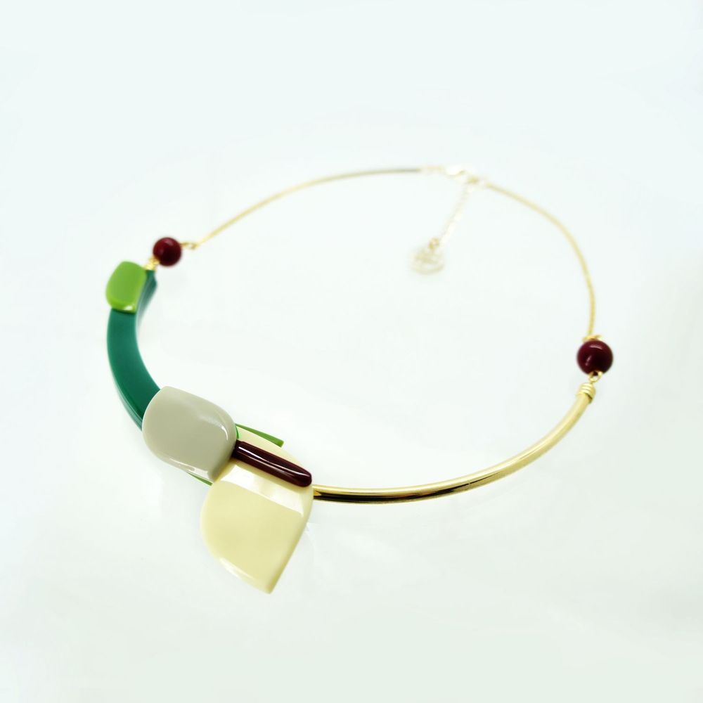 Bijoux - Collier Ras de Cou Anthurium Vanille - GISSA BICALHO