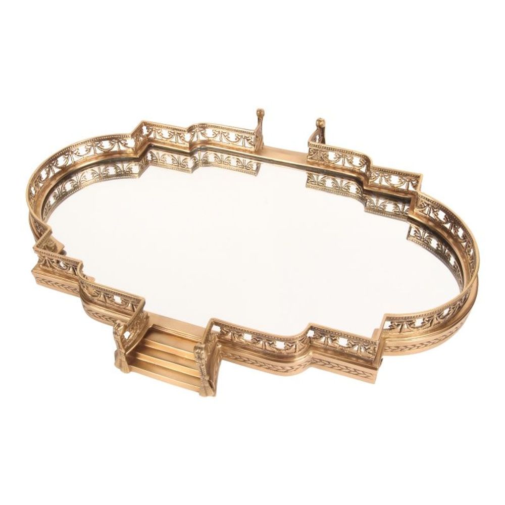 Decorative objects - Tray mirror brass 57 cm - BAROQUE COLLECTION - DUTCH STYLE