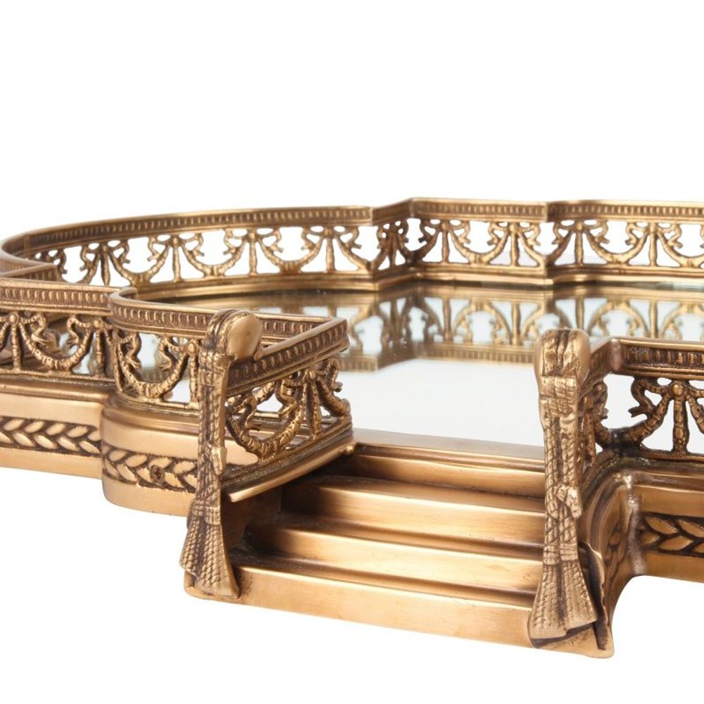 Decorative objects - Tray mirror brass 57 cm - BAROQUE COLLECTION - DUTCH STYLE