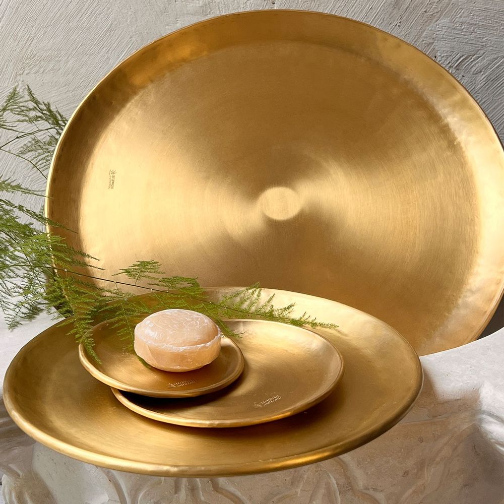 Decorative objects - 'MOON' MINI GOLD SMOOTH BRASS CUP - KARAWAN AUTHENTIC