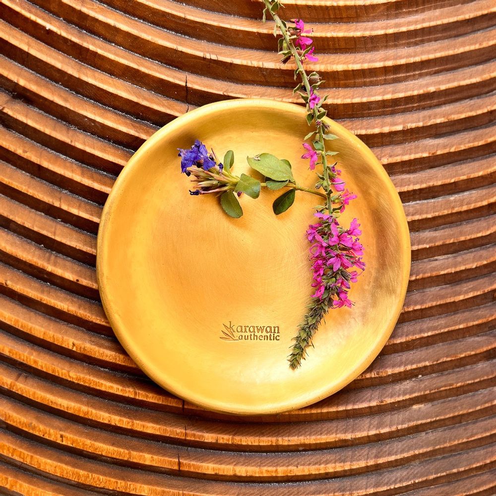 Decorative objects - 'MOON' MINI GOLD SMOOTH BRASS CUP - KARAWAN AUTHENTIC