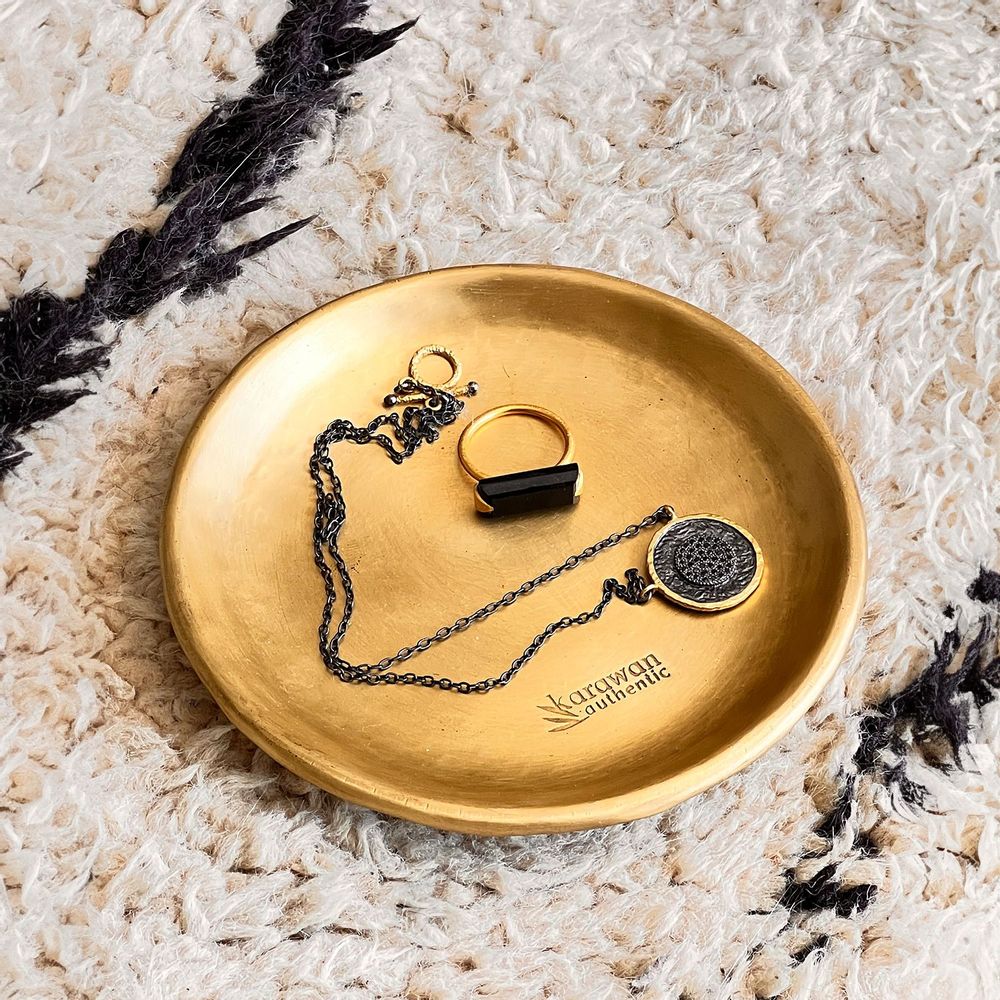 Decorative objects - 'MOON' MINI GOLD SMOOTH BRASS CUP - KARAWAN AUTHENTIC