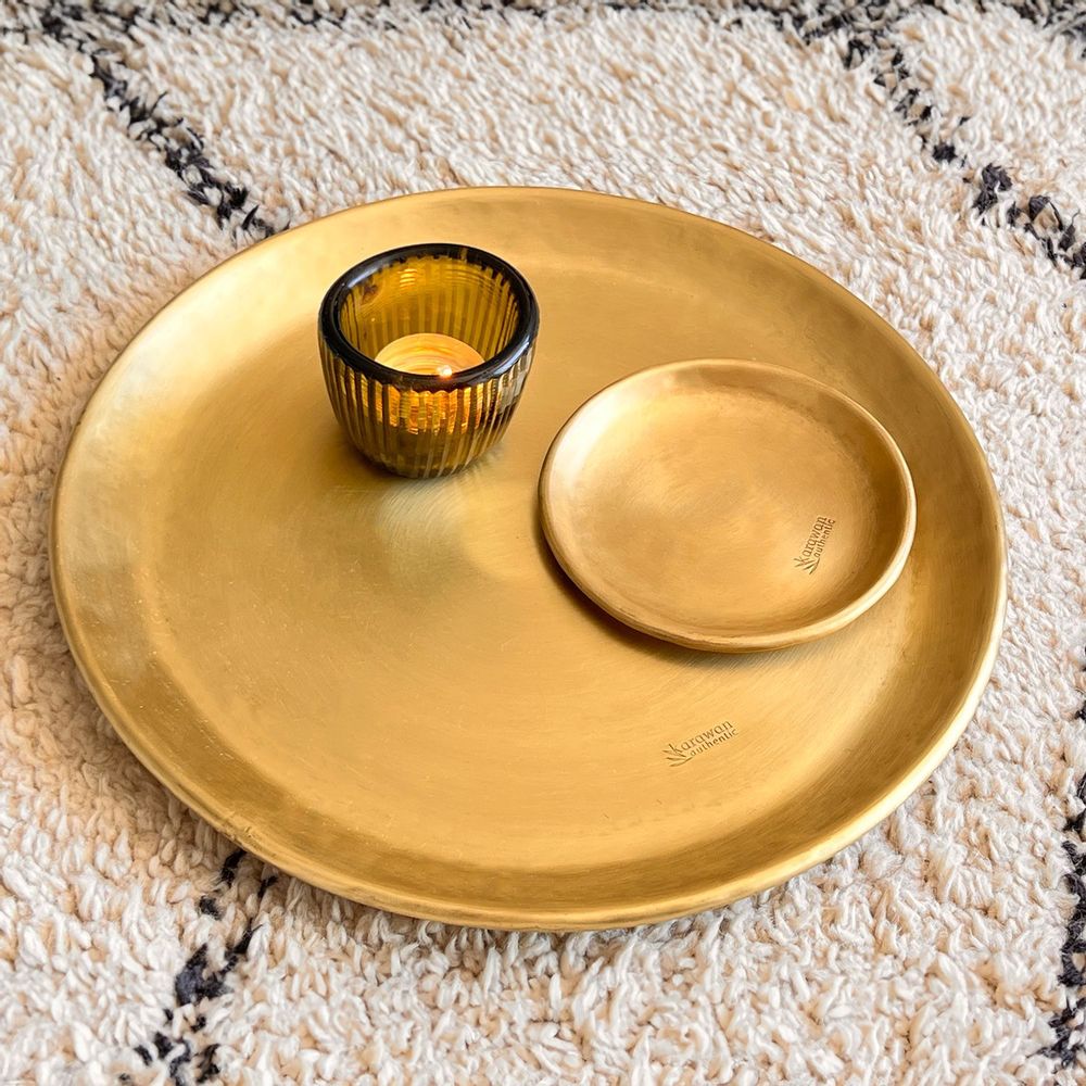 Decorative objects - 'MOON' MINI GOLD SMOOTH BRASS CUP - KARAWAN AUTHENTIC