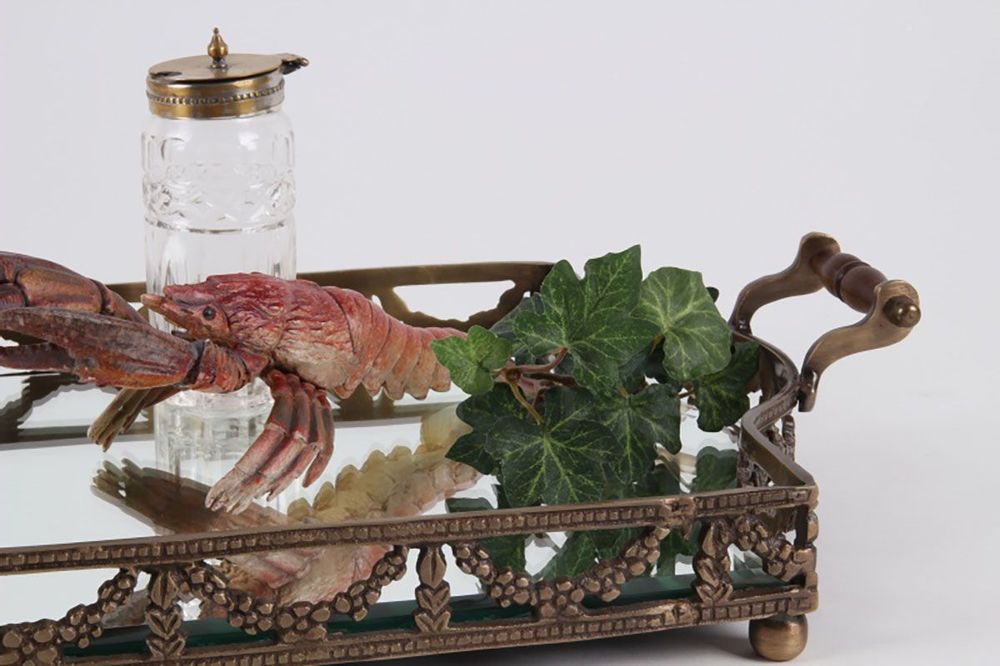 Objets de décoration - Plateau à miroir avec poignée 43x25 cm - BAROQUE COLLECTION - DUTCH STYLE