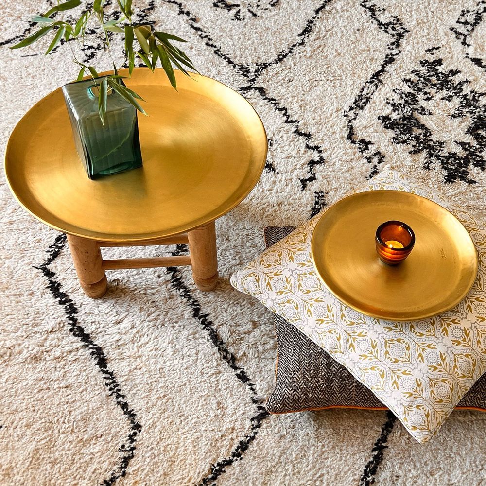Objets de décoration - PLATEAU EN LAITON LISSE DORÉ 'MOON' - KARAWAN AUTHENTIC