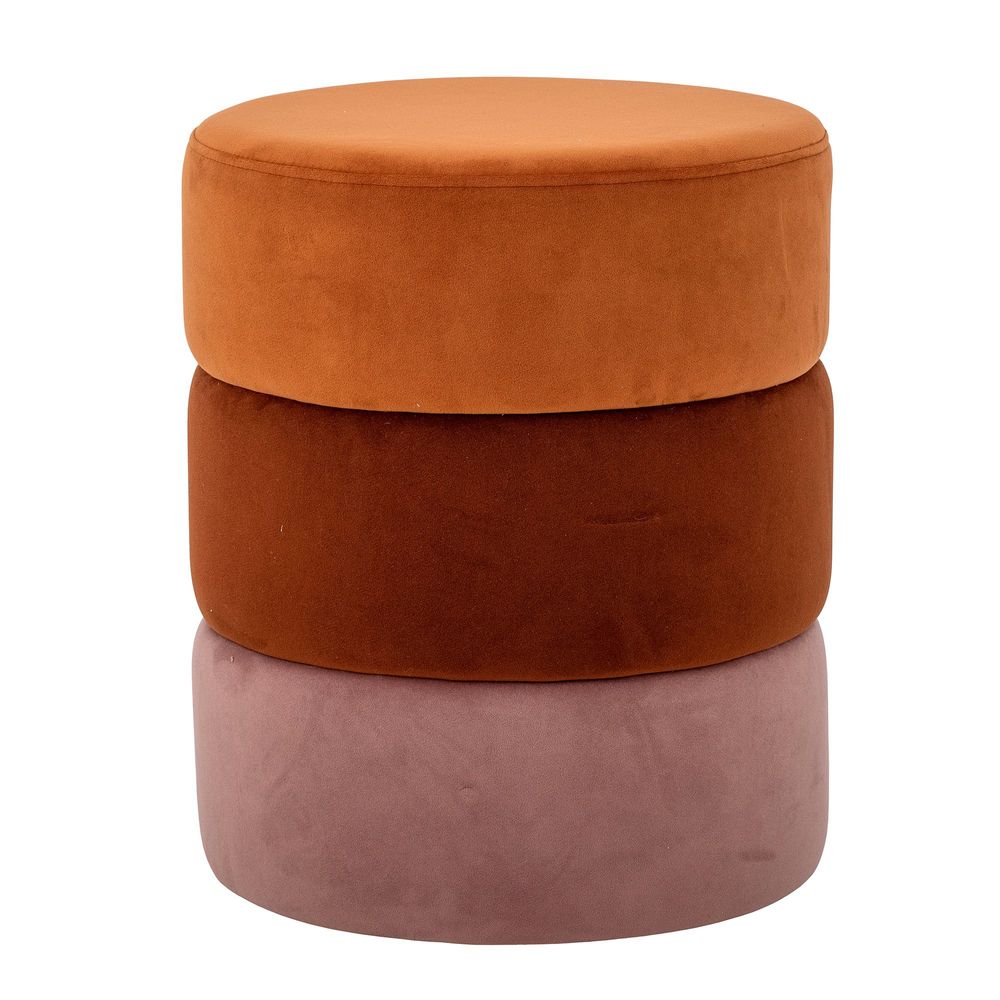 Bancs - Bilbao Pouf, Orange, Polyester - BLOOMINGVILLE A/S