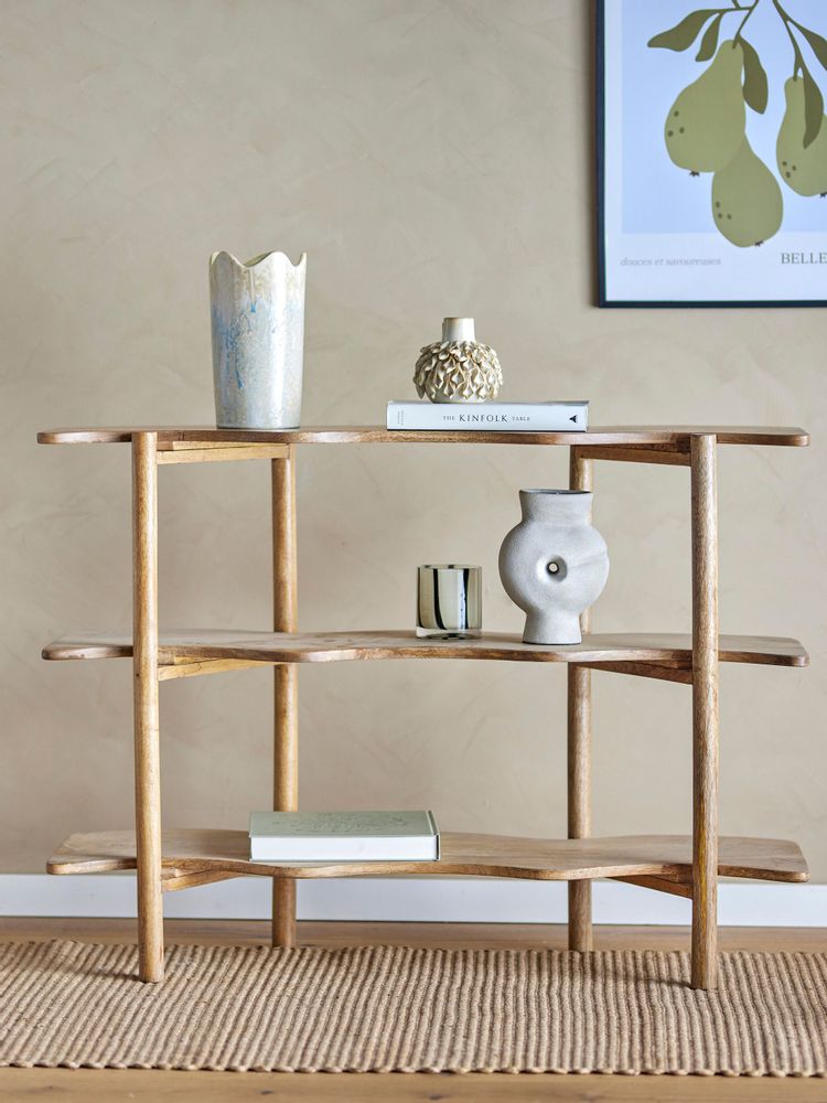 Bookshelves - Rivoli Bookcase, Nature, Mango - BLOOMINGVILLE