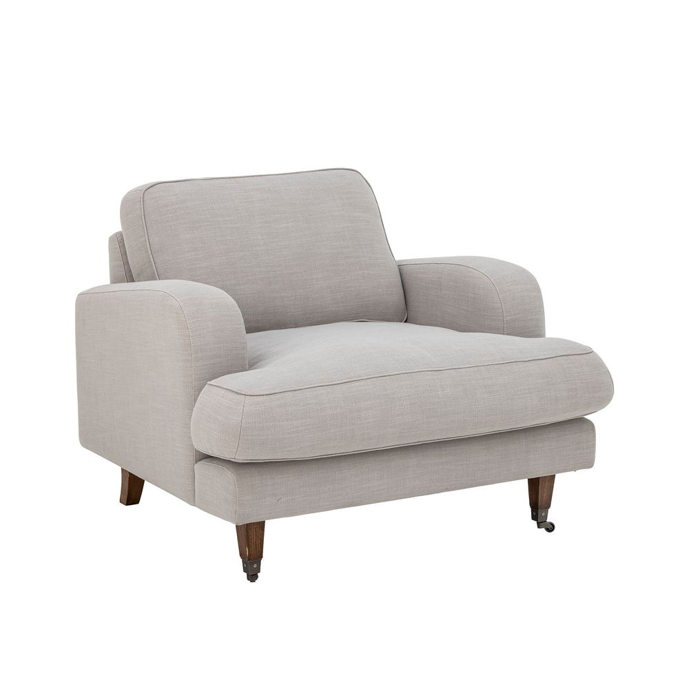 Lounge chairs - Augusta Lounge Chair, Nature, Polyester - CREATIVE COLLECTION