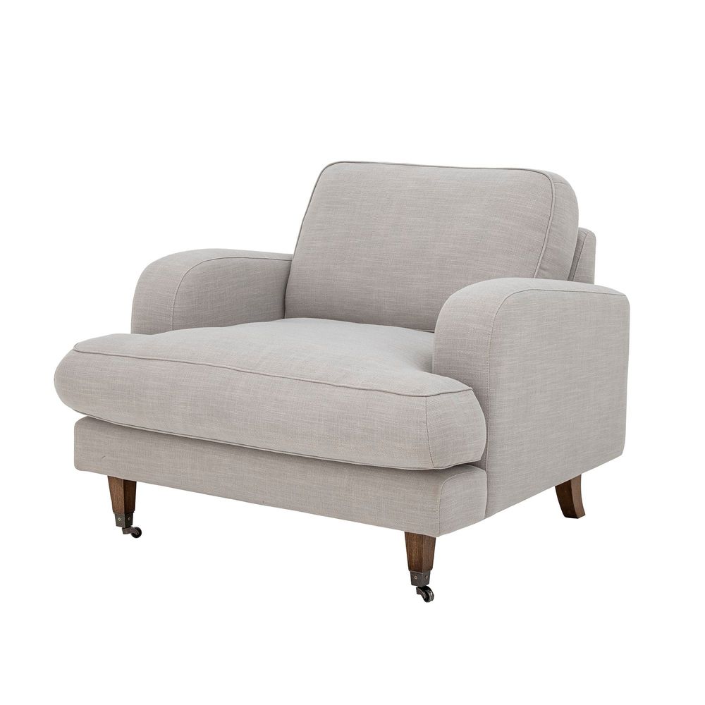 Lounge chairs - Augusta Lounge Chair, Nature, Polyester - CREATIVE COLLECTION