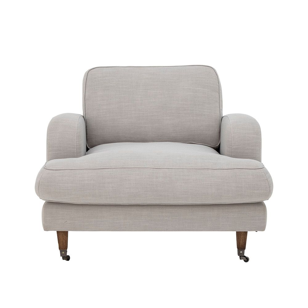 Lounge chairs - Augusta Lounge Chair, Nature, Polyester - CREATIVE COLLECTION
