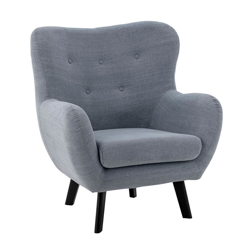 Lounge chairs - Beau Lounge Chair, Blue, Cotton - CREATIVE COLLECTION