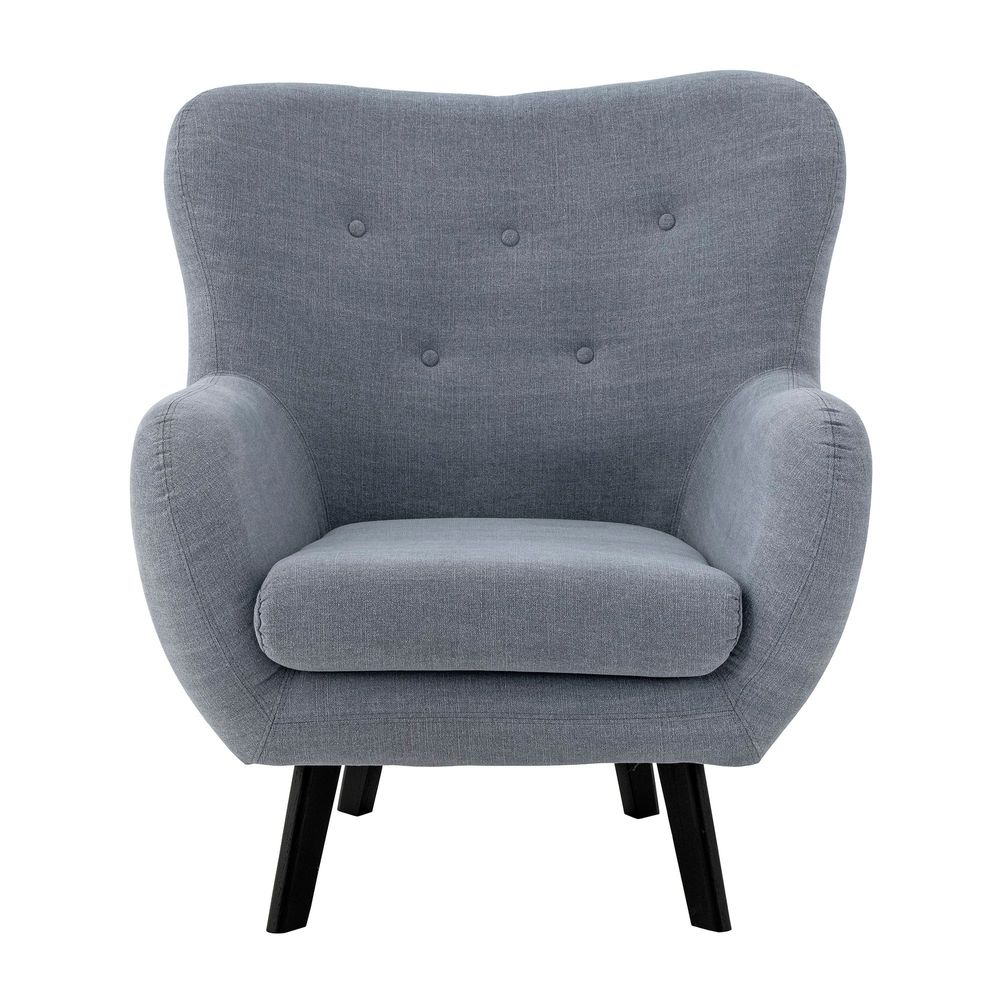 Lounge chairs - Beau Lounge Chair, Blue, Cotton - CREATIVE COLLECTION