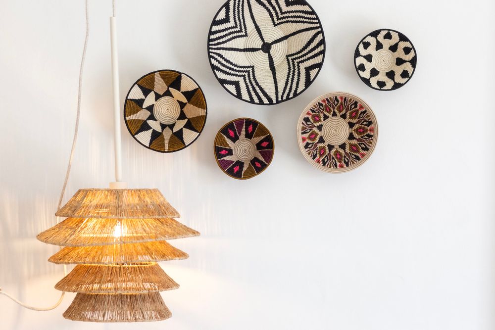 Other wall decoration - Alicia white and ivory basket - MALKIA HOME